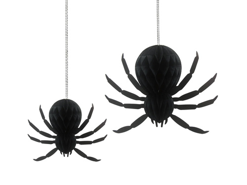 Dekoracja wisząca rozetka Pająk na Halloween - 2 szt.