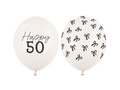 Zestaw balonów lateksowych na pięćdziesiątkę - 30 cm - 50 szt.
