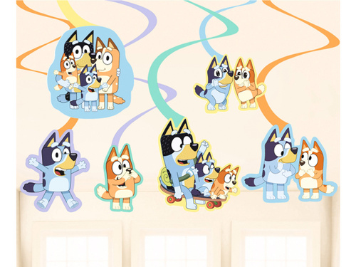 Dekoracja wisząca świderki Bluey - 6 szt.