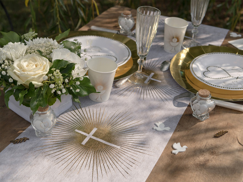 Dekoracja bieżnik na stół Krzyż - 30 cm x 5 m - 1 szt.