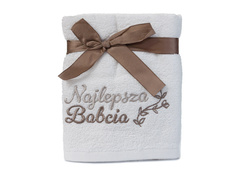 Ręcznik bawełniany z napisem Najlepsza Babcia biały