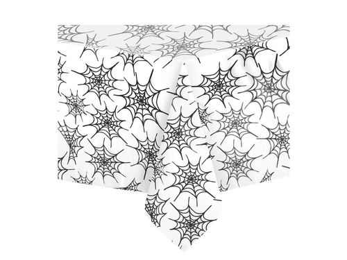 Obrus foliowy Pajęczyny biały - 137 x 274 cm - 1 szt.