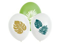Balony lateksowe Tropikalne Liście - 27,5 cm - 6 szt.