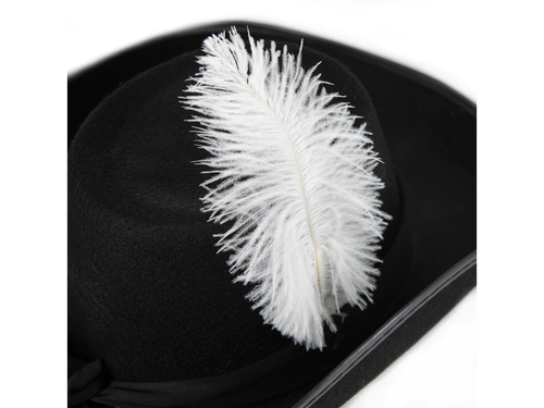 Kapelusz Muszkieter z białym piórem - 1 szt.