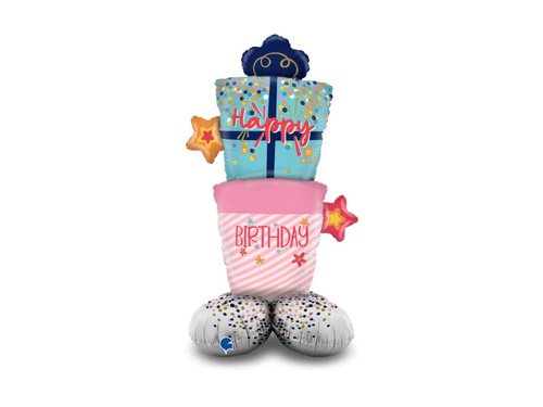 Balon foliowy prezenty Happy Birthday - 47" - 1 szt.