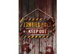 Znak Zombies area - 20 x 35 cm - 1 szt.