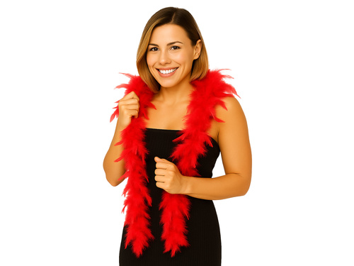 Boa z piór - czerwone - 180 cm.
