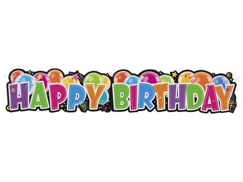 Baner urodzinowy Baloniki Happy Birthday - 26,5 x 132 cm - 1 szt.