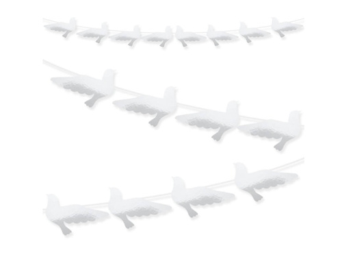Girlanda Gołębie srebrna - 250 cm - 1 szt.