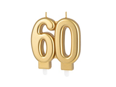 Świeczka na 60-tkę złota - 7,7 cm - 1 szt.