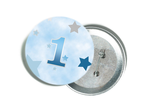 Przypinka na roczek Gwiazdki błękitne - 1 szt.