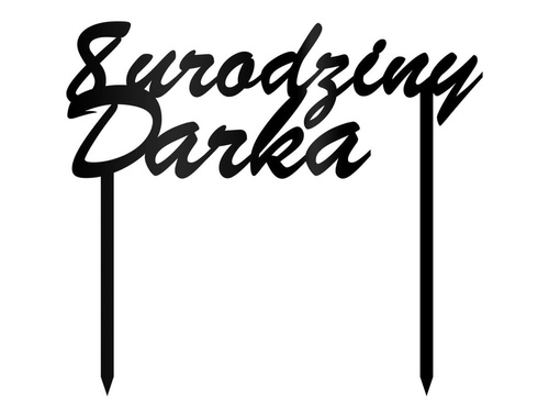 Topper z pleksi czarny na tort personalizowany - 1 szt.