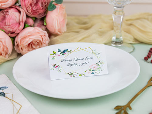 Winietki personalizowane składane na I Komunię Świętą - 15 szt.