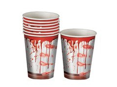 Zakrwawione kubeczki na Halloween - 10 cm - 6 szt.