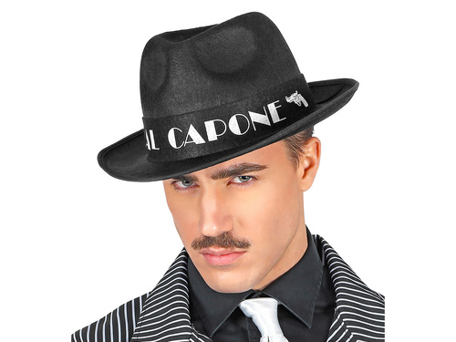 Kapelusz gangstera czarny Al Capone - 1 szt.