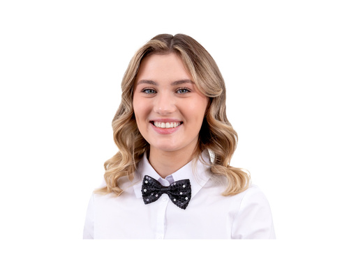 Mucha cekinowa czarna - 7 x 12 cm - 1 szt.