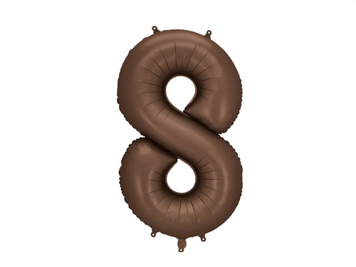 Balon foliowy brązowa cyfra 8 - 86 cm - 1 szt.
