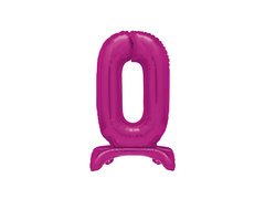 Balon foliowy stojący cyfra 0 różowym - 76 cm - 1szt.