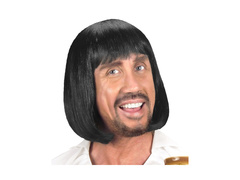 Czarna peruka średniowiecznego mężczyzny