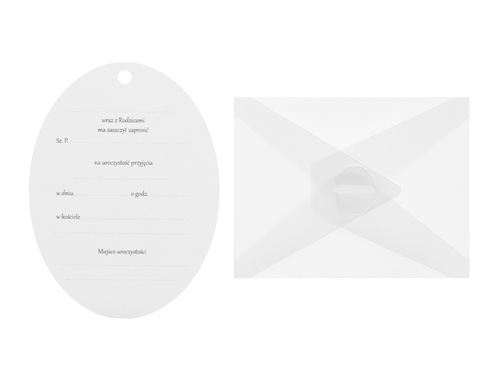 Zaproszenie na komunię z białym ornamentem - 10 szt.