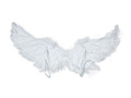 Świecące skrzydła anioła białe z piórami - 1 szt.