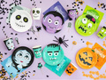 Talerzyki papierowe halloweenowe Monsters - 18 cm - 6 szt.
