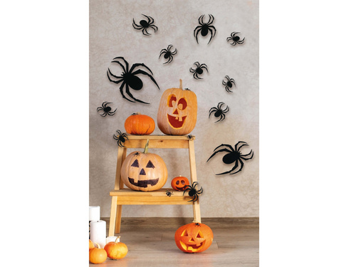 Dekoracja pająki na Halloween - 8 szt.