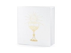 Księga gości na komunię z kielichem - biała - 22 kartki - 1 szt.