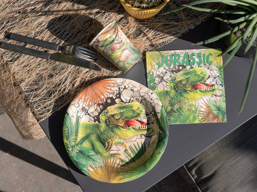 Kubeczki papierowe Dinozaury - 270 ml - 10 szt.