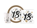 Zestaw kubeczki + talerzyki + serwetki papierowe na 18-ste urodziny - 36 szt.