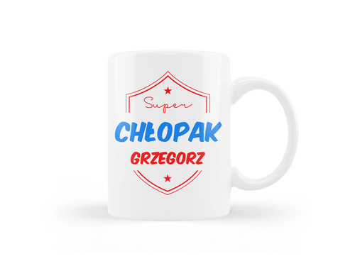 Kubek personalizowany na dzień chłopaka z imieniem - 330ml