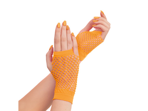 Rękawiczki z pomarańczowej siatki - 11 cm