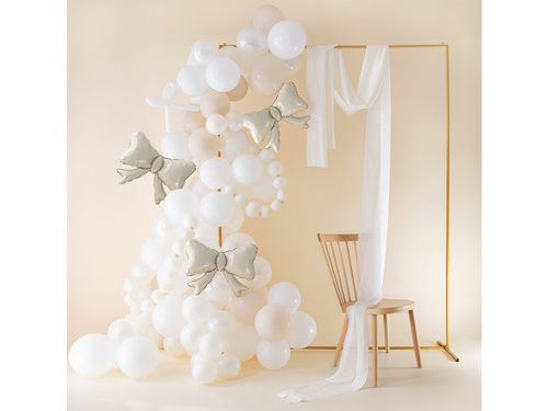 Balon foliowy Kokardka beżowa - 55 x 42 cm - 3 szt.