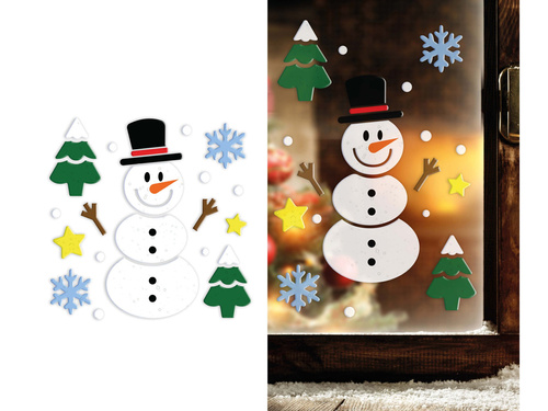 Dekoracja na okno Bałwanek na Boże Narodzenie