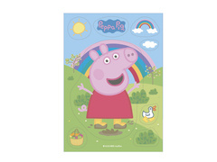 Dekoracje na tort Świnka Peppa - 14,8 x 21 cm - 8 szt.