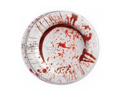 Talerzyki papierowe na Halloween Zakrwawione - 23 cm - 6 szt.