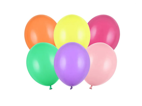 Balony lateksowe pastelowe mix kolorów - duże - 10 szt.