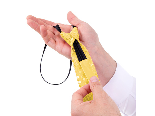 Cekinowy krawat - złoty - 36 cm - 1 szt.