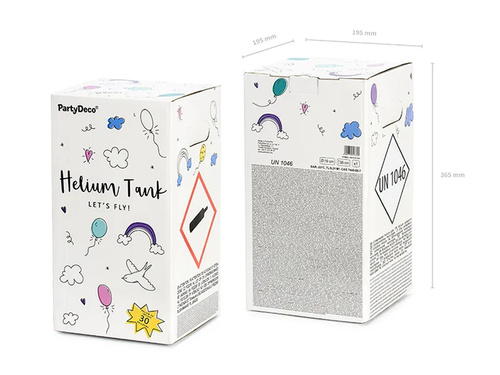 Zestaw do samodzielnego napełniania 30 balonów helem - butla