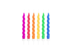 Świeczki urodzinowe świderki kolorowe - 8,5 cm - 6 szt.