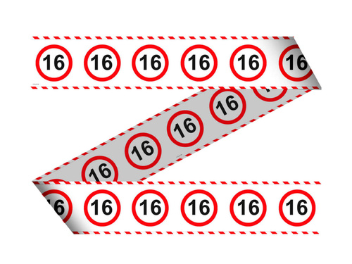 Baner taśma Znak zakazu 16tka - 15 m - 1 szt.