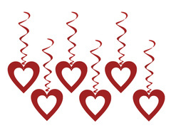Świderki Serca na walentynki - 75 cm - 6 szt.