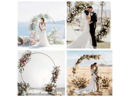 Okrągły stelaż do balonów złoty - 200 cm - 1 szt.