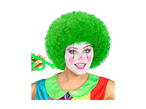Zielona peruka klauna włosy afro