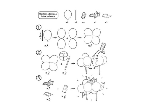 Balonowy topper na tort Samolot - 1 komplet