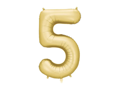 Balon foliowy złota cyfra 5 - 86 cm - 1 szt.