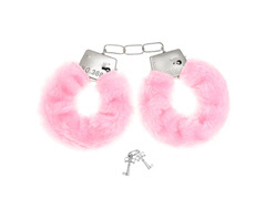 Kajdanki różowe z futerkiem - 1 szt.