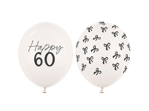 Zestaw balonów lateksowych na sześćdziesiątkę - 30 cm - 6 szt.