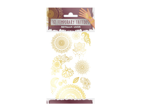 Tatuaże zmywalne Metaliczne - 12 szt.