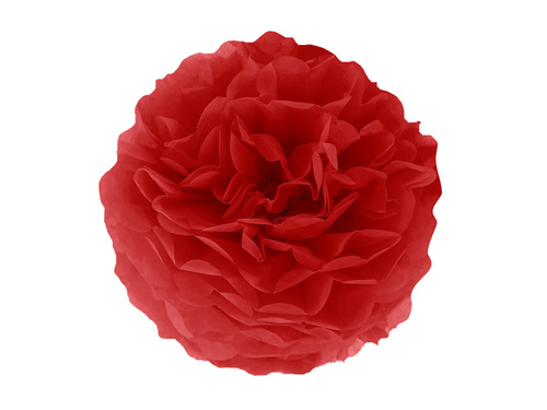 Dekoracja wisząca pompon kwiat - czerwony - 35 cm - 1 szt.